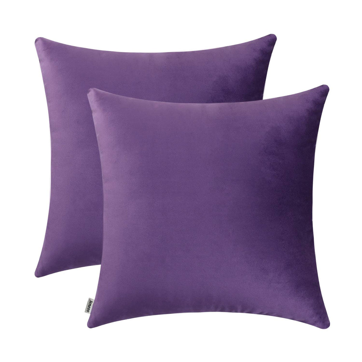 Jeneoo Comfy Soft Thick Velvet Throw Pillow Covers for Sofa Couch, Decorative Solid Square Cushion Cases for Bedroom Car (Eggpla
