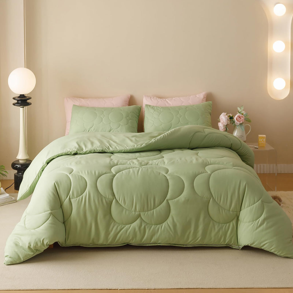 Luxlovery Sage Green Comforter Set Cal King Light Sage Green Quilts Blush Sage Green Bedding Comforter Set Solid Plain Color Sof