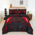 Perfemet 6-Piece Boys Comforter Set Queen Size Game Console Bedding Set For Kids Teen 3D Black And Red Gamepad Gaming Bed In A B