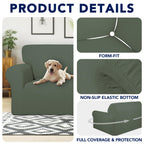 Purefit 100% Dual Waterproof Couch Cover Slipcovers For Couches And Sofas - Stretch Non Slip Fleece Sofa Covers Washable, Leakproof Furniture Protector For Kids, Pets, Dog (Sofa, Greyish Green)