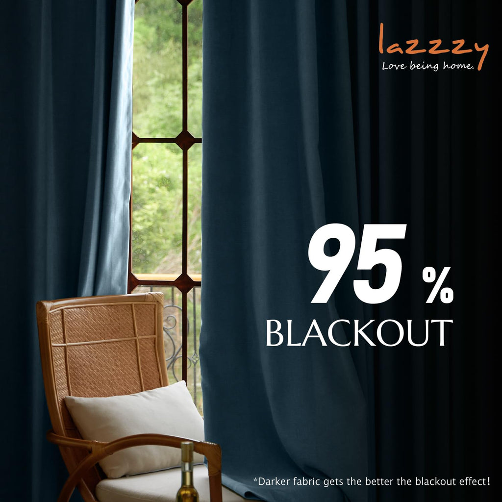 Lazzzy Blackout Velvet Curtains Blue Thermal Insulated Curtains 96 Inch Long Drapes For Bedroom Living Room Darkening Window Treatments Grommet Living Room Curtains Set Of 2 Panels Dark Slate