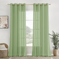 Homemonde 6 Feet Curtain Window  Cotton Solid Sheer Transparent Curtains Set Of 6 For Living Room, Office Decoration (Minti Gre