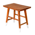 TUP The Urban Port 18-Inch Rectangular Acacia Wooden Side Table with Angled Legs, Warm Brown