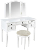 Bobkona St. Croix Collection Vanity Set with Stool, F4074, White