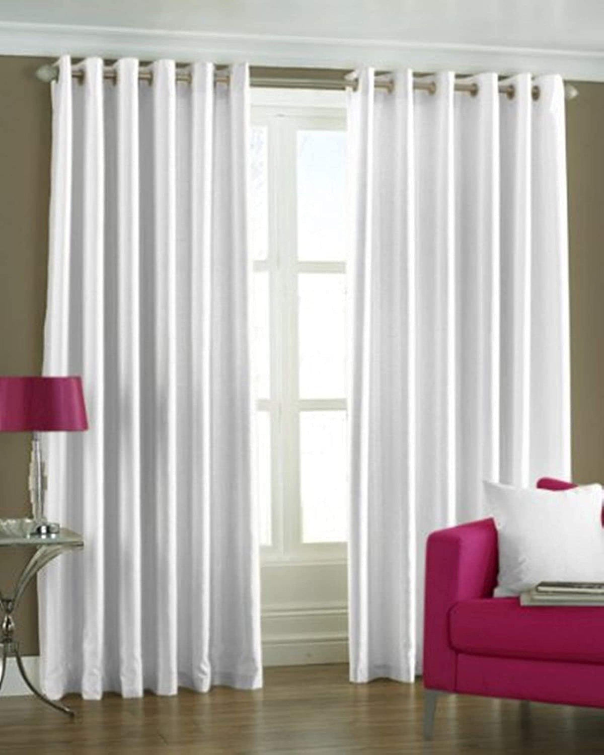 Kiara Creations Elegant Solid SemiSheer Curtains for Window 6 Feet (Pack of 1) White