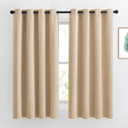 Nicetown Bedroom Curtains Room Darkening Draperies - Biscotti Beige Room Darkening Drapes/Panels For Bedroom, Grommet Top 2-Pack