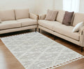 HomeRoots 8' X 11' Ivory Beige Diamond Area Rug