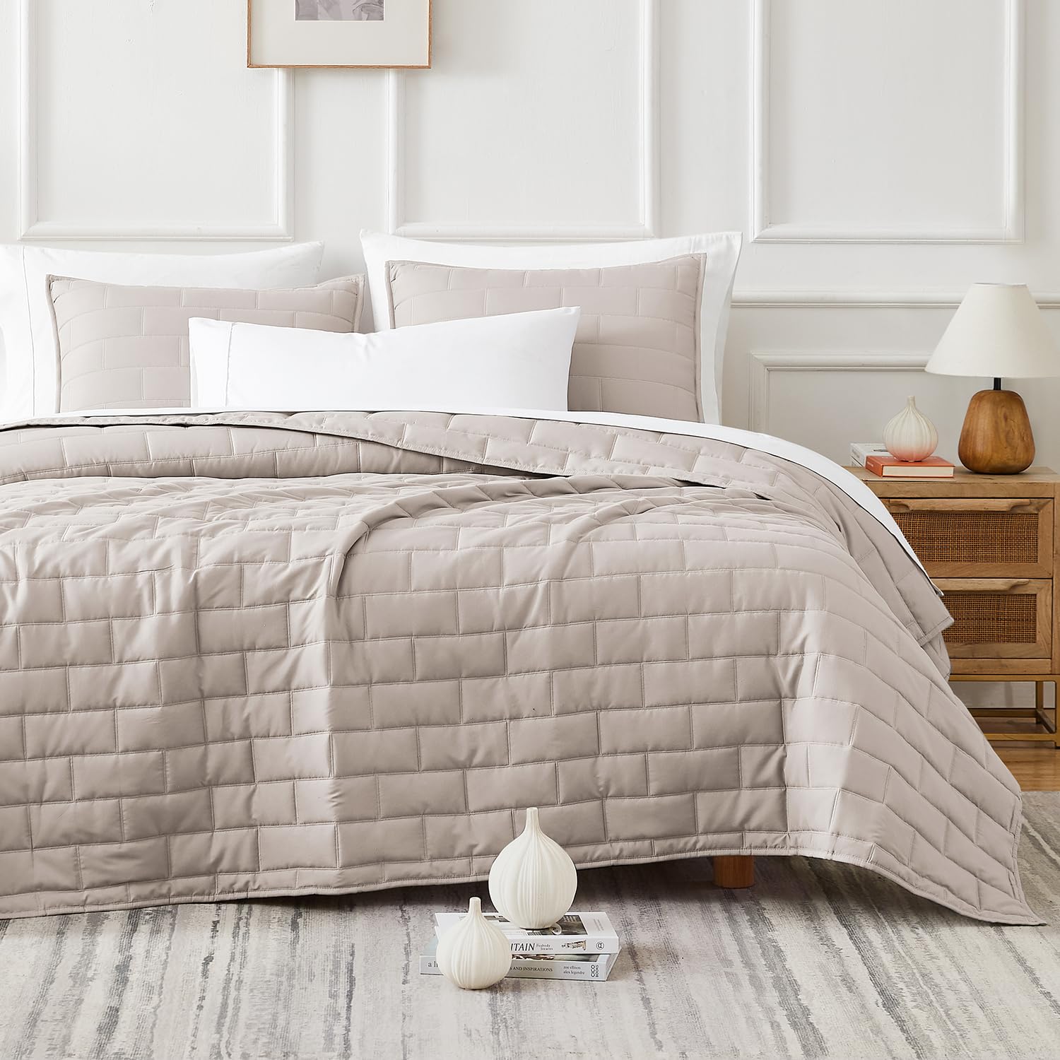 Southshore Fine Living, Inc. Oversized Queen Quilt Set, Coverlet Queen Size, Quilt Full Size Bed Set With 2 Pillow Shams, Symmet