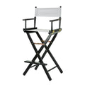 Casual Home 30 Directors Chair Black Frame-with White Canvas, Bar Height