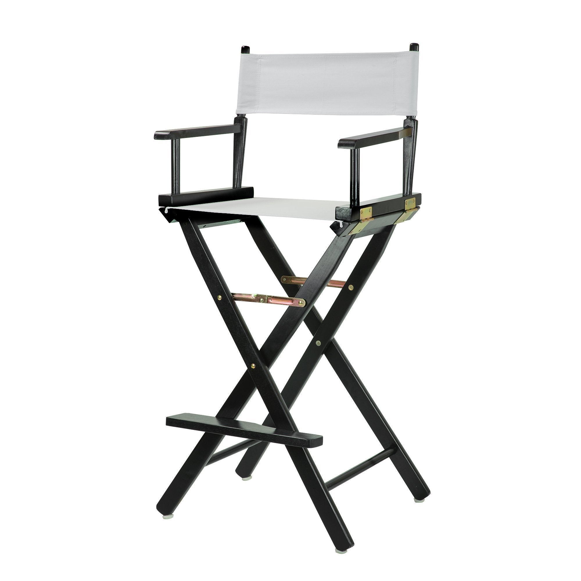 Casual Home 30 Directors Chair Black Frame-with White Canvas, Bar Height