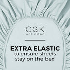 King Size Fitted Bed Sheet - Hotel Luxury Single Fitted Bottom Sheet Only - Fits Mattress Between 8 To 16 Inches - Deep Pockets, Extra Soft And Wrinkle Free - Easy-Fit, Breathable & Cooling - Ice Blue