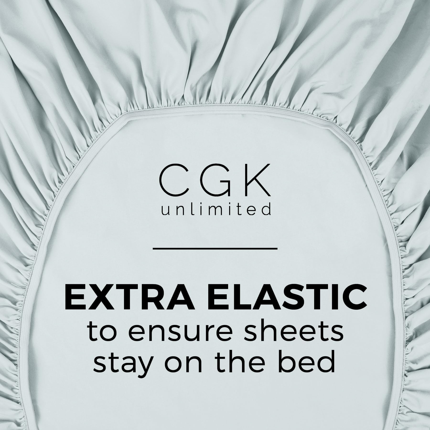 King Size Fitted Bed Sheet - Hotel Luxury Single Fitted Bottom Sheet Only - Fits Mattress Between 8 To 16 Inches - Deep Pockets, Extra Soft And Wrinkle Free - Easy-Fit, Breathable & Cooling - Ice Blue