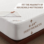 Bedlore Full Size Mattress Protector, Waterproof Noiseless Mattress Cover With Stretchable Pockets For 6-14 Inches Mattress, Sof