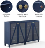 Crosley Furniture Cassai 2-Piece Entertainment Center Tv Stand, Media Console, Vinyl Record Storage, Navy