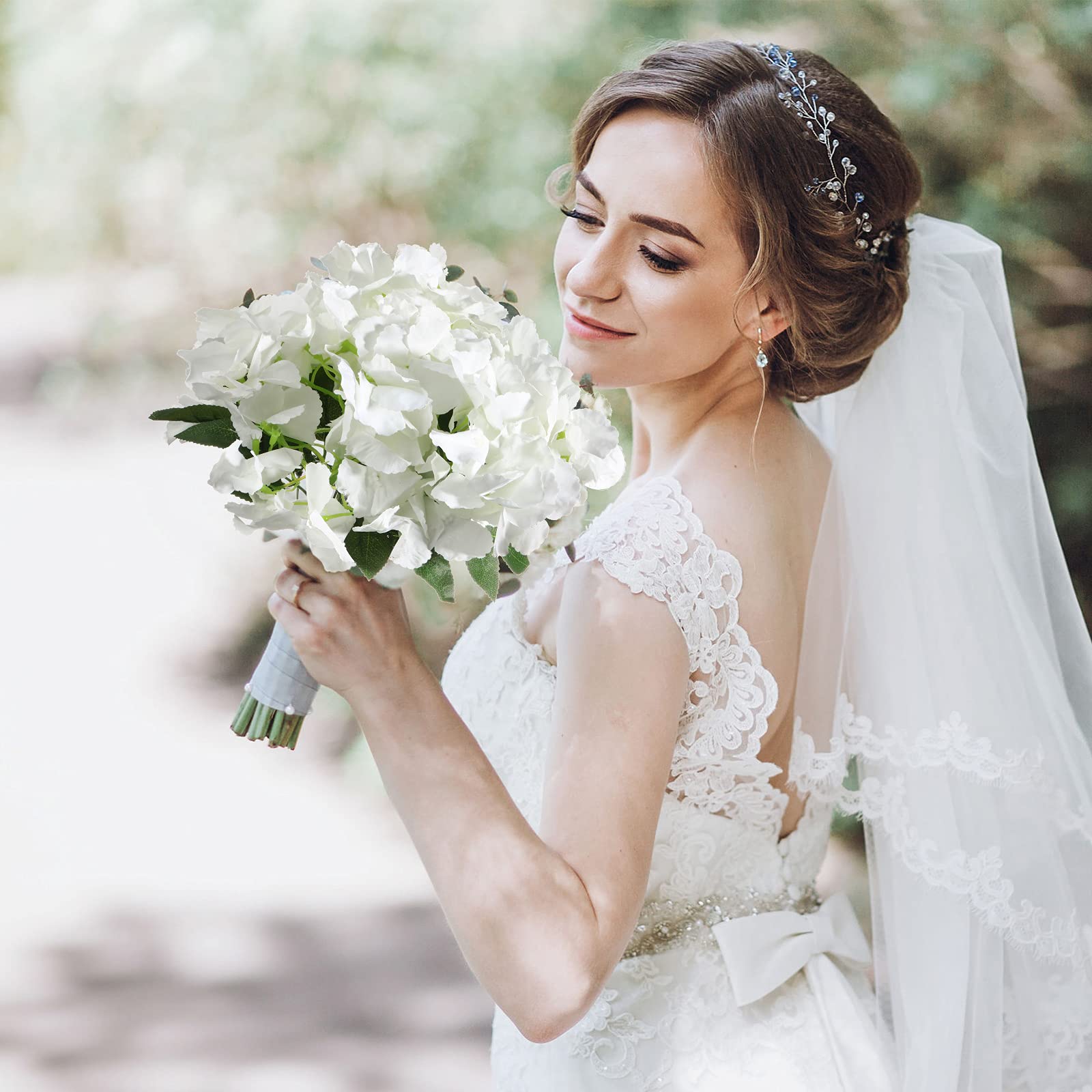 30 Sets Silk Hydrangea Flowers Artificial Hydrangea Flowers White Faux Hydrangea Flowers Hydrangea Flower Decorations With Stems