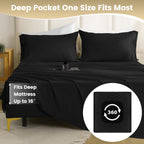 Cozysmile California King Size Sheet Set - Luxury 4 Piece Breathable Soft Sheets For King Size Bed, 16'' Deep Pocket Wrinkle Fre