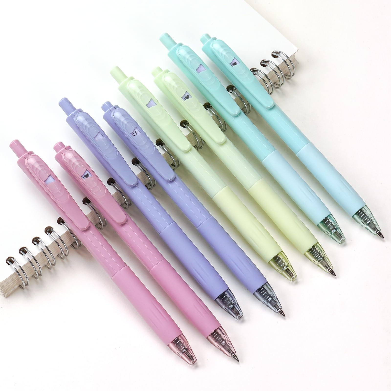 Writech Gel Pens Fine Point: Retractable Black Ink Pen Smooth Writing 8Ct 0.7Mm Medium Point Tip For Journaling Note Taking No B