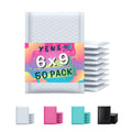 Yens Poly Bubble Mailers 6X10 50 Pack White Waterproof Self Seal Adhesive Shipping Bags, Cushioning Padded Envelopes For Shippin