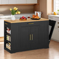 YITAHOME 53 Inch Large Rolling Kitchen Island with Trash Can Storage Cabinet, Portable Mobile Islands Table Long Floating Movabl