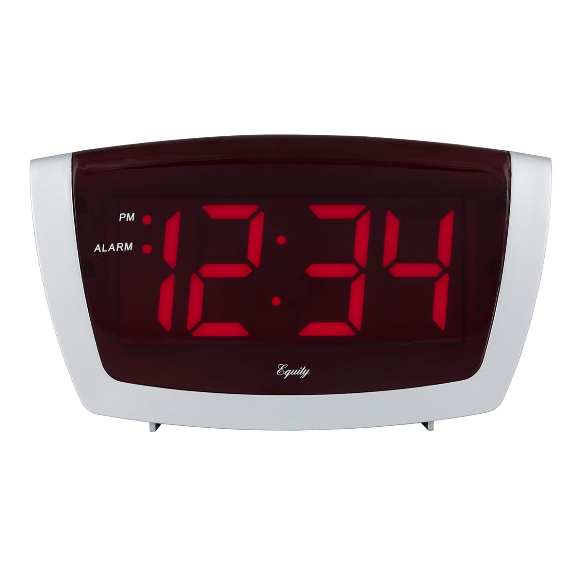 Equity 75906 LED Alarm Clock with High/Low Dimmer, 1.8, Red