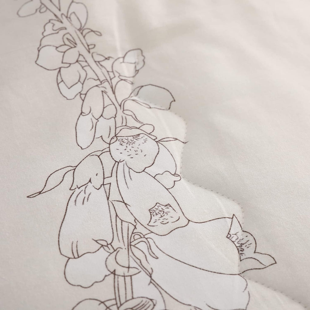 Sleepbella Comforter Twin Size, 600 Thread Count Cotton Brown Branches And Blue Flowers Off-White Comforter Sets, Down Alternati