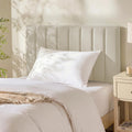 Hearth & Harbor Upholstered Twin Headboard - Easy Assemble Channel Stitched Headboard Twin Size - Wall Mounted Headboards with 3