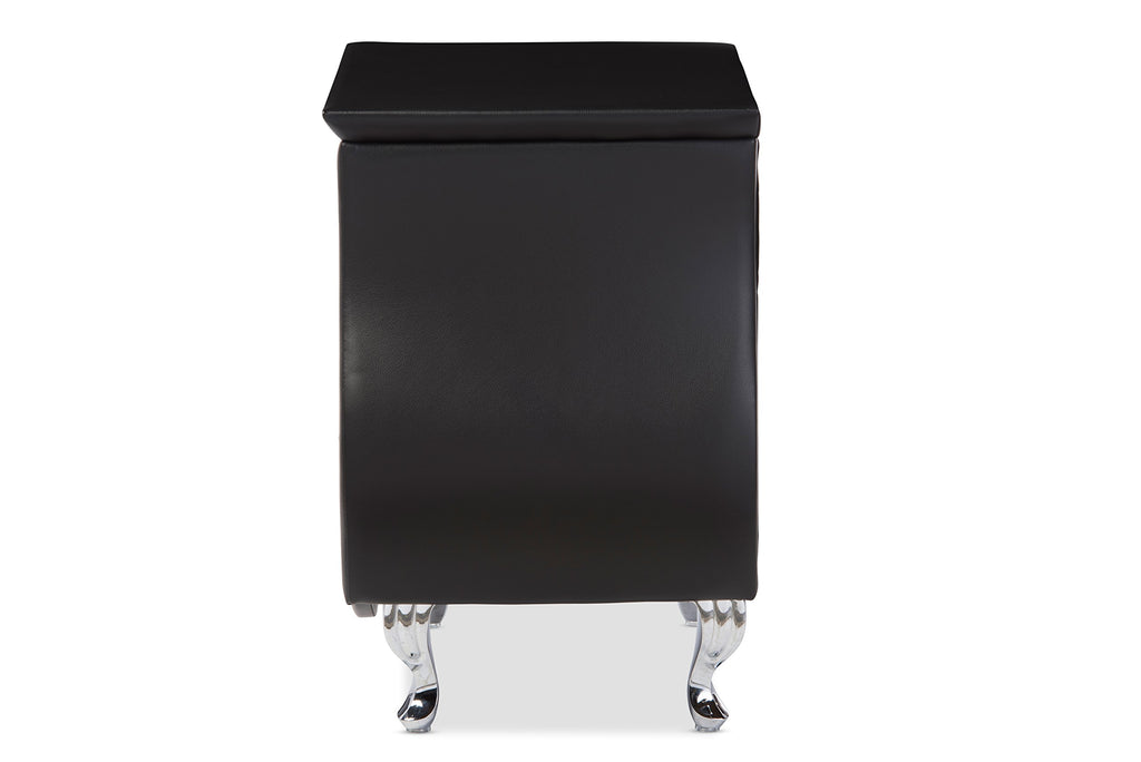 Baxton Studio BBT3116-Black-NS Nightstand, Medium, Black