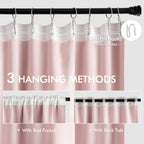 Miulee Baby Pink Back Tab Blackout Curtains 96 Inch Long 2 Panels Set For Living Room Bedroom, Rod Pocket/Pinch Pleated Long Thermal Insulated Room Darkening Light Blocking Floor To Ceiling Drapes