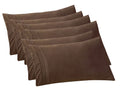 Elegant Comfort 6-Pack Solid Pillowcases 1500 Thread Count Egyptian Quality - Easy Care, Smooth Weave, Wrinkle And Stain Resistant, Easy Slip-On, 6-Piece Set, King Pillowcase, Brown