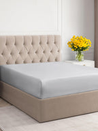 Twin Xl Size Fitted Bed Sheet - Hotel Luxury Single Fitted Bottom Sheet Only - Fits Mattress Between 8 To 16 Inches - Deep Pockets, Extra Soft & Wrinkle Free - Comfy Breathable & Cooling - French Grey