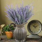 Gtidea 4Pcs Artificial Flowers Flocked Plastic Lavender Bundle Fake Plants Wedding Bridle Bouquet Indoor Outdoor Home Kitchen Of