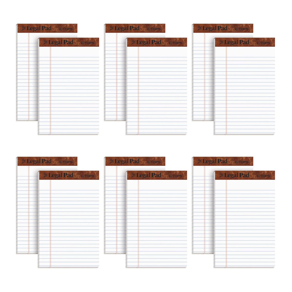 Tops 5 X 8 Legal Pads, 12 Pack, The Legal Pad Brand, Narrow Ruled, White Paper, 50 Sheets Per Writing Pad, Made In The Usa (7500