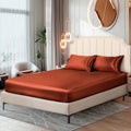 Ersmak Satin Fitted Sheet Only, Luxury Silky Full Fitted Sheet Ultra Soft Deep Pocket Bottom Sheet, Wrinkle & Fade Resistant - R