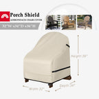 Porch Shield Waterproof Patio Adirondack Chair Cover 2 Pack Fits Outdoor Chairs 32W X 34D X 36H Inch, Beige