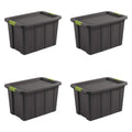 Sterilite 30 Gal Latching Tuff1 Storage Tote, Stackable Bin with Latch Lid, Plastic Container to Organize Garage, Basement, Gray