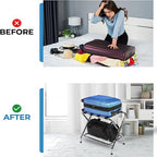 2-Tier Folding X-Shaped Luggage Rack, 50 lb Capacity, Chrome Finish