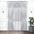 Halley Window Curtains, 6-Piece Set - 56 Inch Width, 63 Inch Length, 2 Inch Rod Pocket - Silver - Includes Valance, 2 Solid Pane