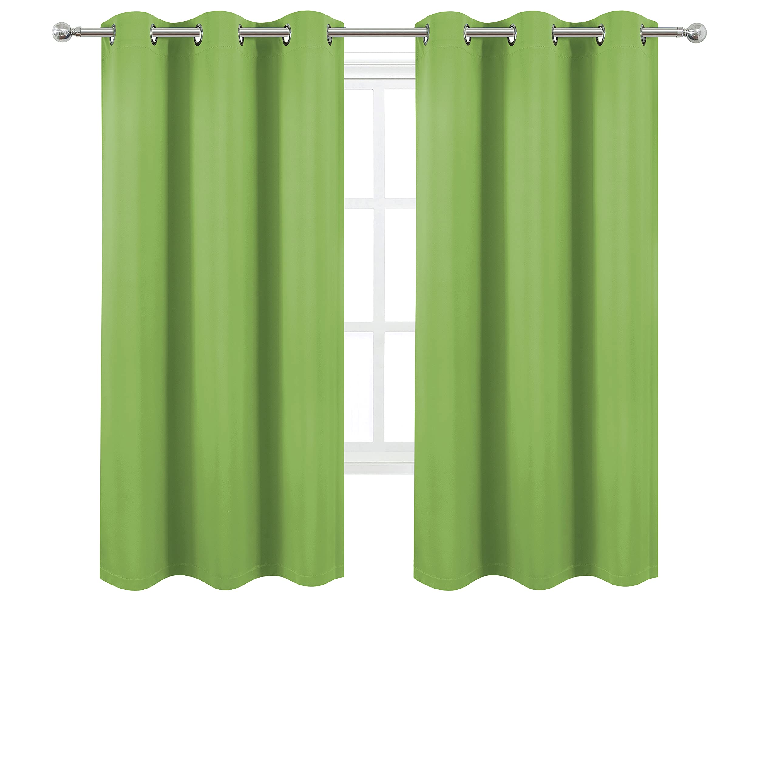 Lemomo Light Green Thermal Blackout Curtains/40 X 72 Inch/Set Of 2 Panels Room Darkening Curtains For Bedroom And Living Room