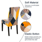 Jqinhome Dining Chair Covers Set Of 4,Magic Cube High Stretch Removable Washable Parsons Chair Slipcover For Dining Room Home Party Hotel Wedding Ceremony (Geometric Patterns)