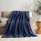 Kmuset Fleece Blanket Twin Size Navy Lightweight Throw Blanket Super Soft Cozy Microfiber Blanket Factory Shop