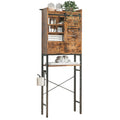 IRONCK Over The Toilet Storage Rack with Cabinet and Drawer, 6 Tier Bathroom Organizer Shelves Space Saver with Adjustable Shelf