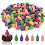 Sukh Backflow Incense Cones for Waterfall - Waterfall Scented Incense Cones 108PCS Backflow Smoke Burning Incense Cones Bulk 6 D