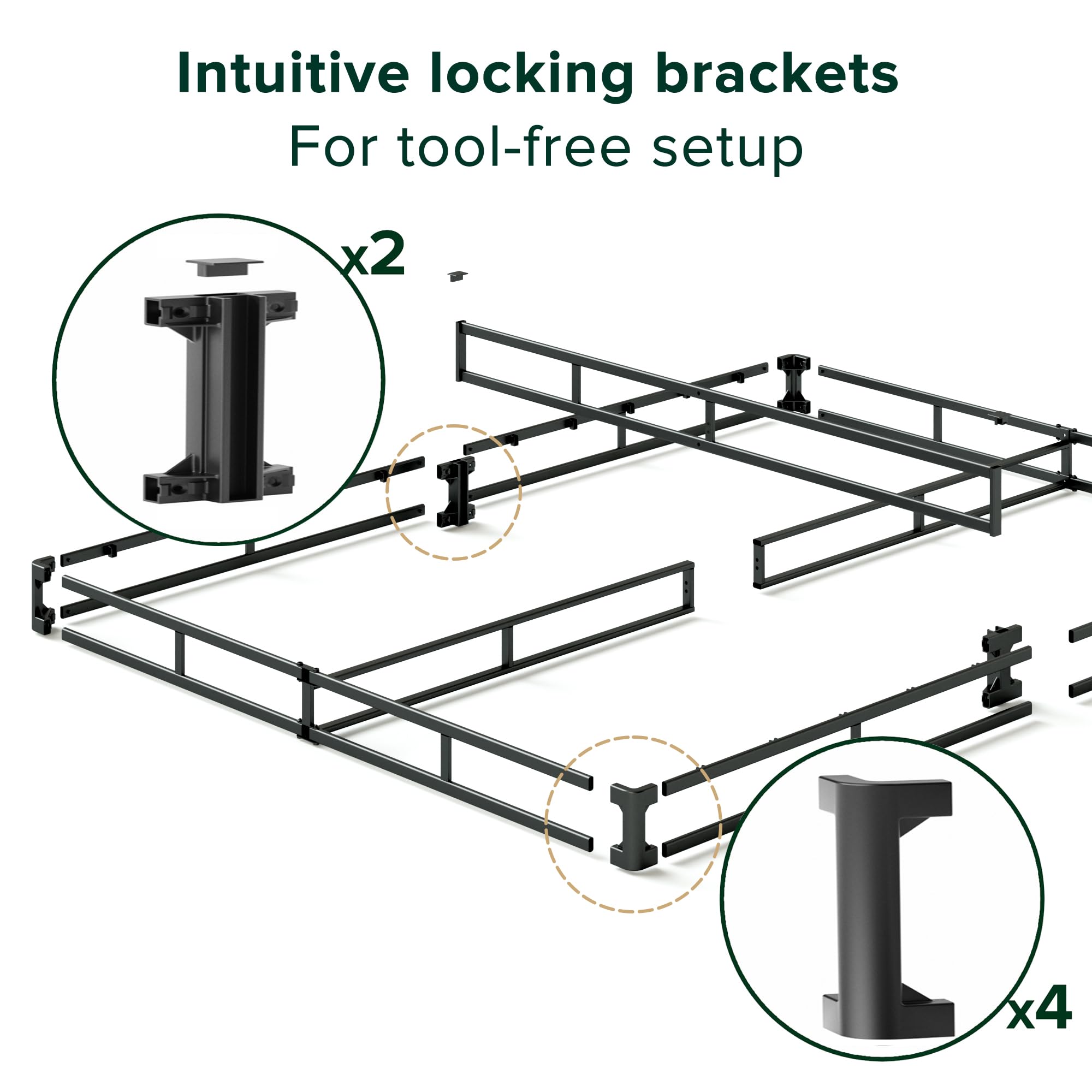 Zinus 5 Inch Wonderbox(Tm) Smart Box Spring, Quick Assembly Mattress Foundation, Durable Metal Frame, King, Grey