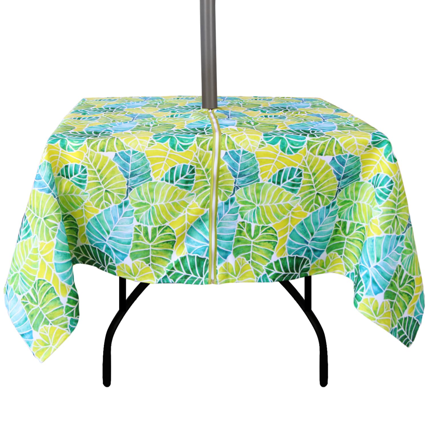 Ehousehome Outdoor And Indoor 60X60 Inch Tablecloth With Umbrella Hole And Zipper, Waterproof Zippered Patio Table Cloths, Sprin