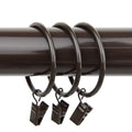 Rod Desyne 2 inch Curtain Rings w/Clip, Cocoa