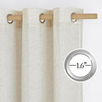 Nicetown Natural Linen Kitchen Window Curtains Over Sink, Grommet Thick Linen Burlap Short Window Treatments Privacy Assured With Light Filtering For Bedroom/Bathroom, W34 X L36, 2 Panels