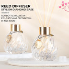 Trifolic 4Pcs Reed Diffuser Set With Metal Golden Decoration, 3.5-4.2Oz Empty Reed Diffuser Bottles With 20Pcs Reed Diffuser Sti