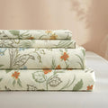 Garden Floral Sheets Queen Bed Sheet Set - 4 Piece Luxurious Bedding Queen Sheets Green Floral,Hotel Luxury Sheets 16' Deep Poc