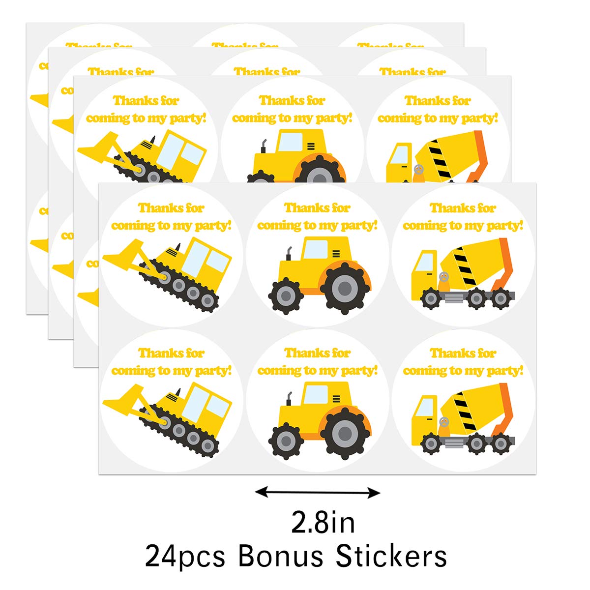Construction Party Favors Candy Bags With Stickers - Construction Goodie Gift Treat Bags - Construction Themed Birthday Party Su