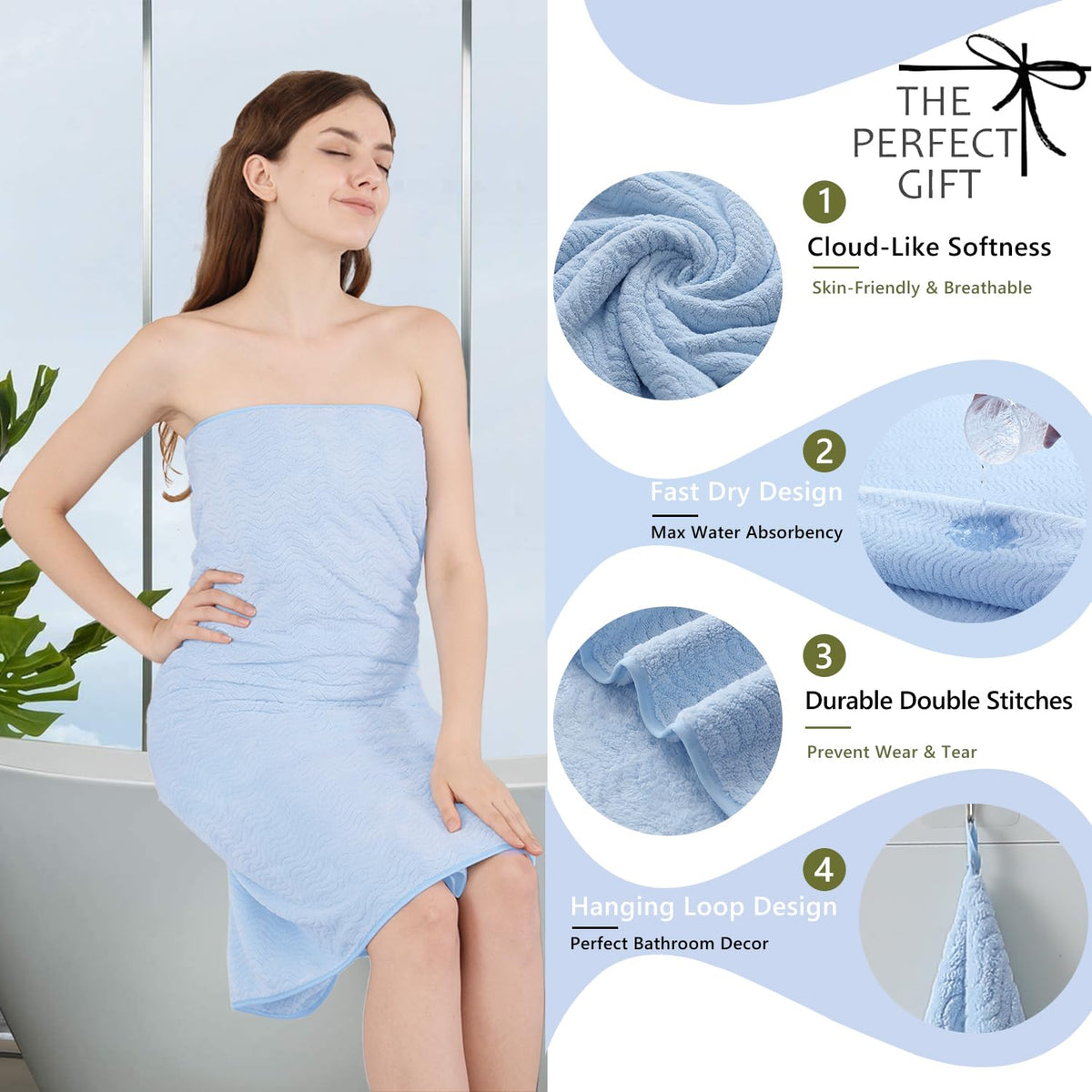 4 Piece Bath Towel Oversized Bath Sheet 35''X70'' Bathroom Towel Extra Large Bath Towel Set Highly Absorbent Quick Dry Premium T